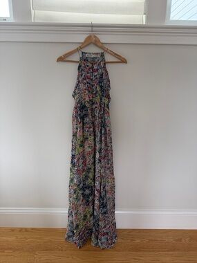 Meadow Rue Multicolor Floral Halter Maxi Dress